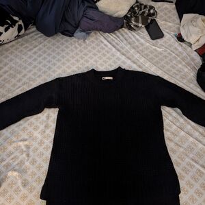 SO Black Ribbed Knit Sweater
